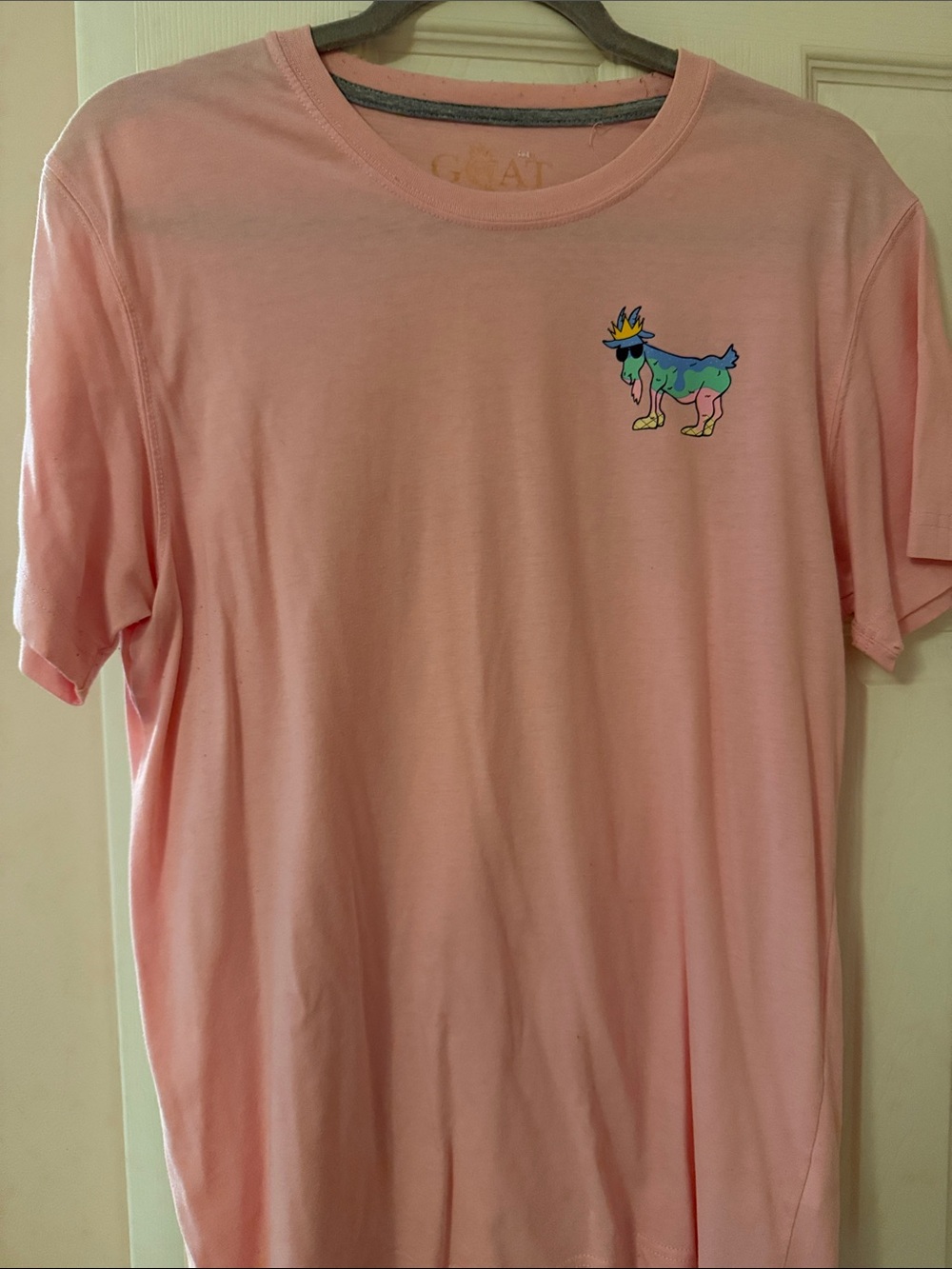 GOAT USA Pink Graphic Tee with Colorful Goat Patch